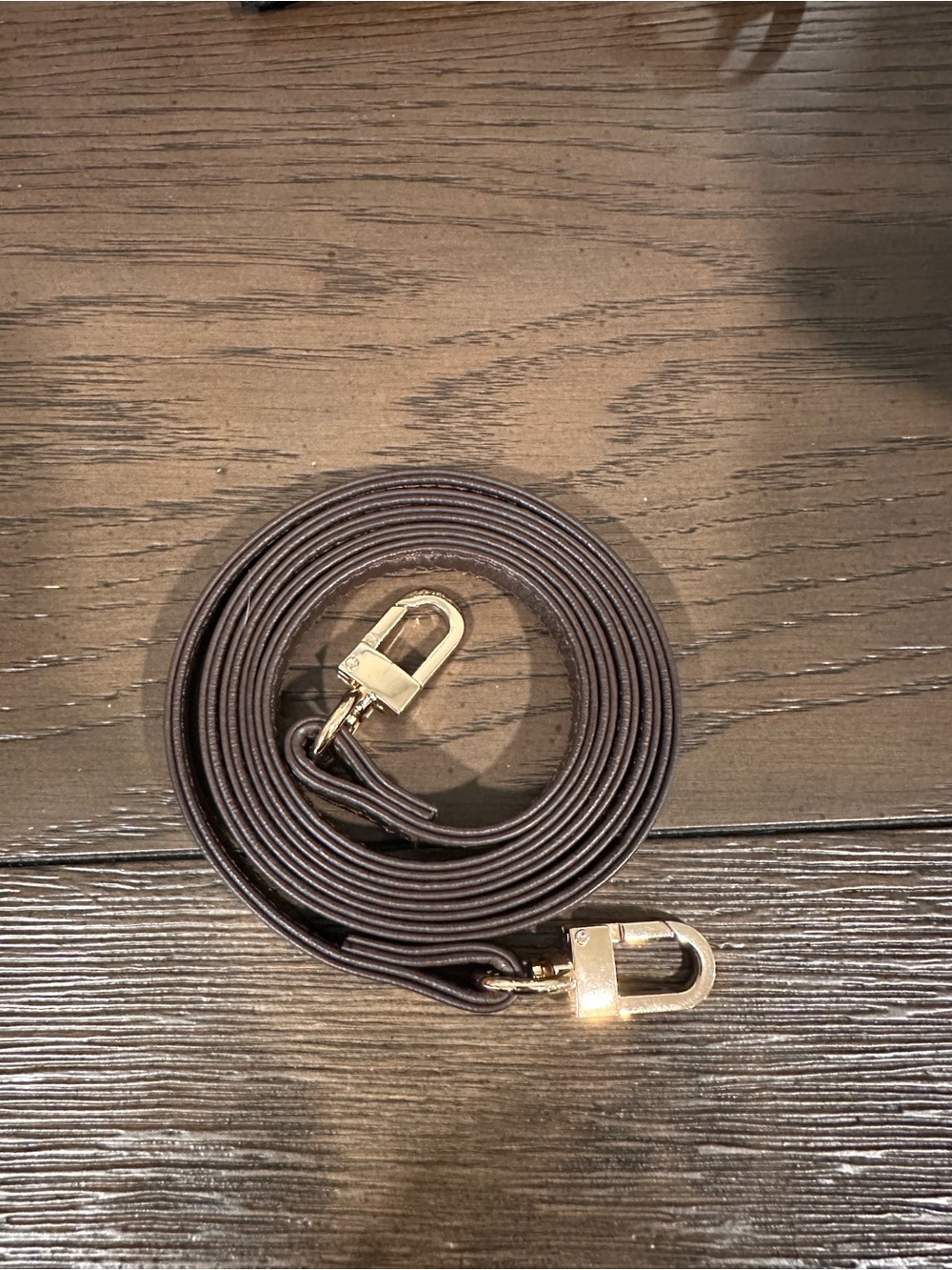 Leather Crossbody Strap with Gold Hardware